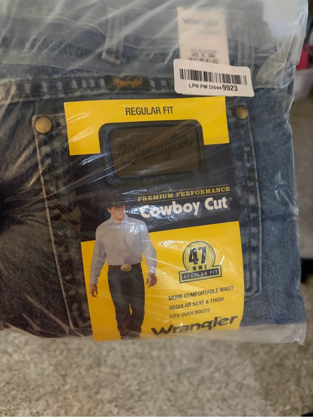 Wrangler Cowboy Cut Men's Jeans — Dark Blue Denim